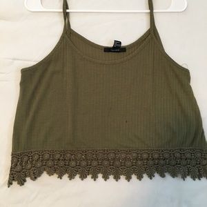 Olive green crop top